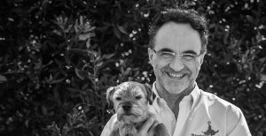Noel Fitzpatrick with Kiera, his pet dog